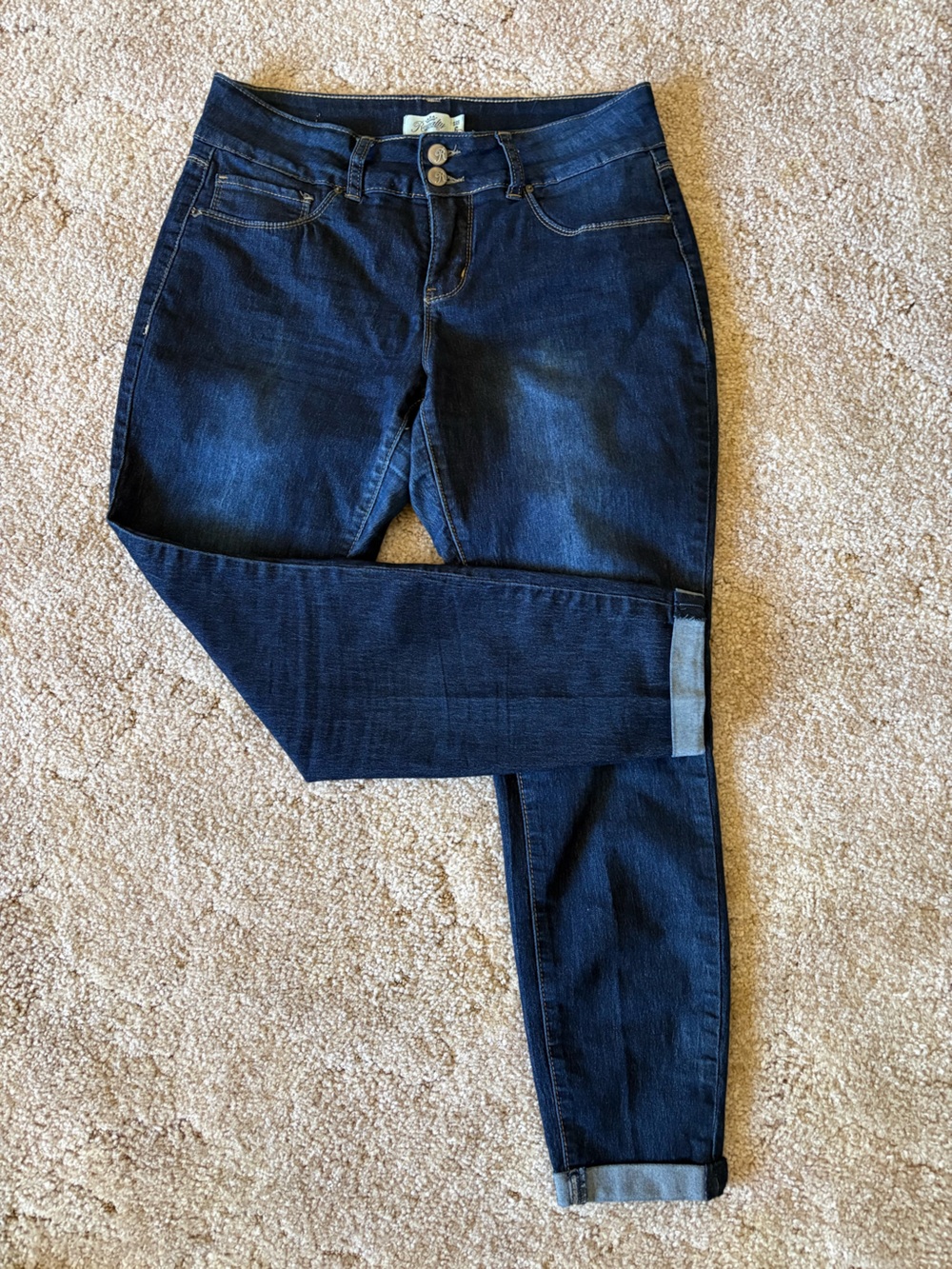Royalty For Me Dark Blue Slim Straight Jeans